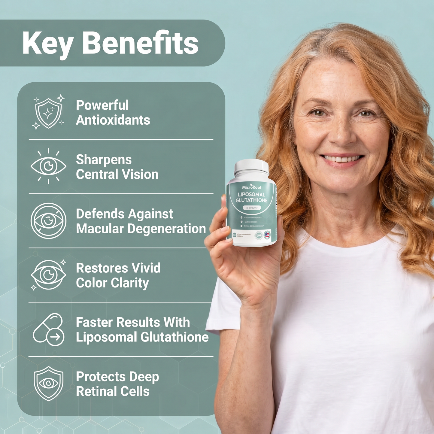 MicroRoot Liposomal Glutathione – Naturally Protects Your Eye Cells To Restore Clear Vision